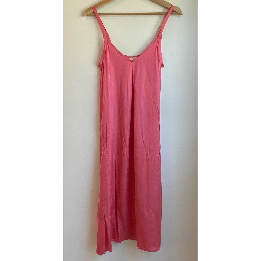 Nation LTD Sequoia Slip Dress Women XS Strawberry Pink Satin Viscose Midi